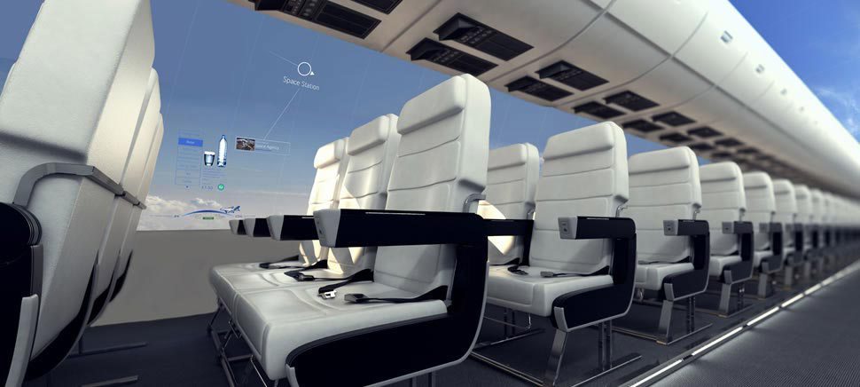 طائرات المستقبل بدون نوافذ وشفافة
